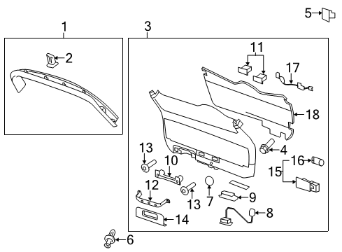 2010 Chevy Traverse Panel Assembly, Lift Gate Lower Trim Finish *Ebony Diagram for 23251360