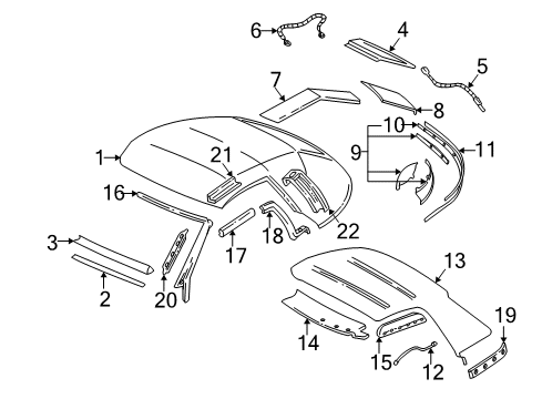 1995 Chevy Camaro Window Assembly, Folding Top Rear *Black Diagram for 10282831