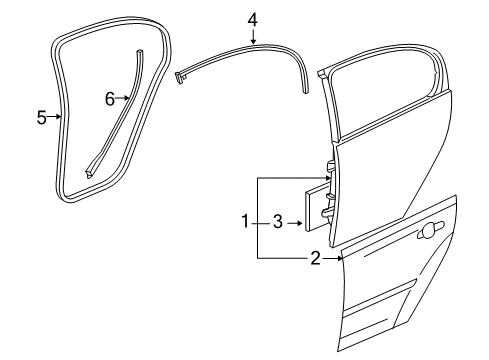 2008 Chevy Malibu Absorber,Rear Side Door Inner Panel Lower Energy Diagram for 22912883