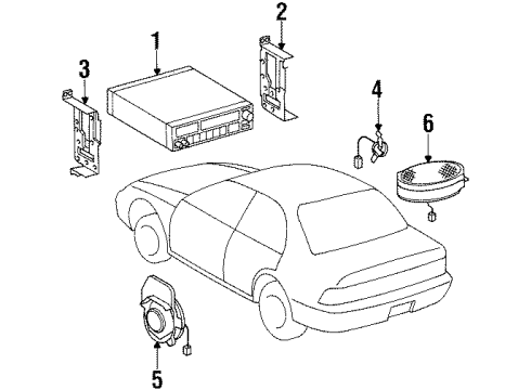 1999 Chevy Prizm Speaker,Radio Front Side Door Diagram for 16235109