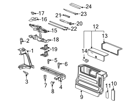 2005 Hummer H2 Interior Trim - Quarter Panels Diagram 1 - Thumbnail