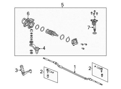 2000 GMC Yukon XL 1500 P/S Pump & Hoses, Steering Gear & Linkage Diagram 3 - Thumbnail