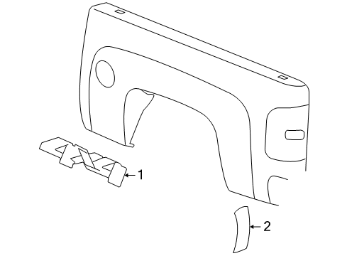 2012 GMC Sierra 1500 Exterior Trim - Pick Up Box Diagram 7 - Thumbnail