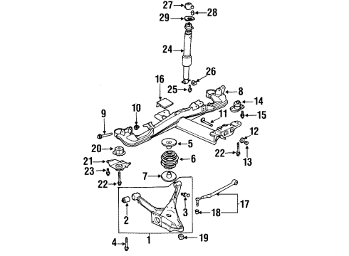 2001 Oldsmobile Aurora Nut,Front Upper Control Arm Diagram for 14041649