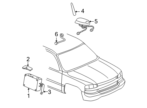 2005 Chevy Suburban 2500 Communication System Components Diagram