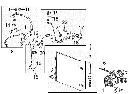 2019 Chevy Traverse A/C Condenser, Compressor & Lines Diagram 1 - Thumbnail