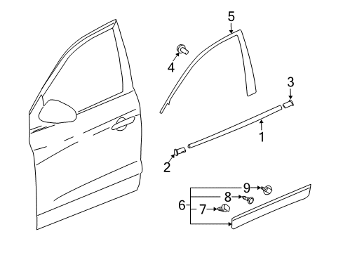 2012 Buick Enclave Exterior Trim - Front Door Diagram