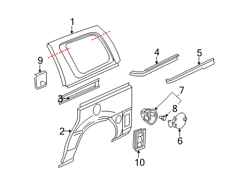 2008 Chevy Uplander Side Panel & Components Diagram 1 - Thumbnail