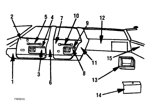 1987 Pontiac Safari Panel, Body Hinge Pillar Trim Finish *Sapphire V/D Diagram for 10074605