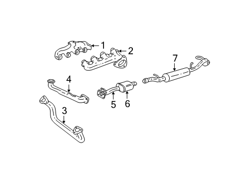 1996 Chevy C1500 Exhaust Pipe Assembly*Marked Print Diagram for 15999120