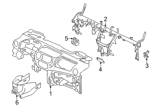 2016 Chevy City Express Cluster & Switches, Instrument Panel Diagram 1 - Thumbnail