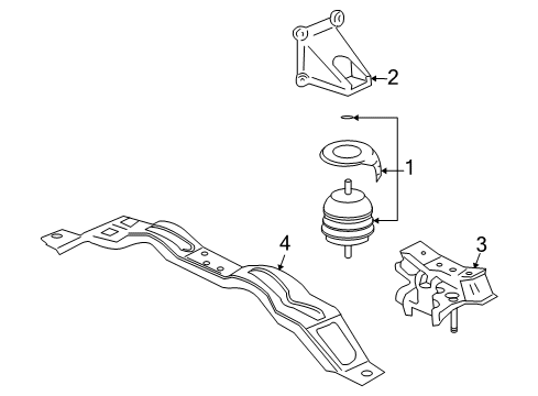 2004 Cadillac CTS Engine & Trans Mounting Diagram 1 - Thumbnail