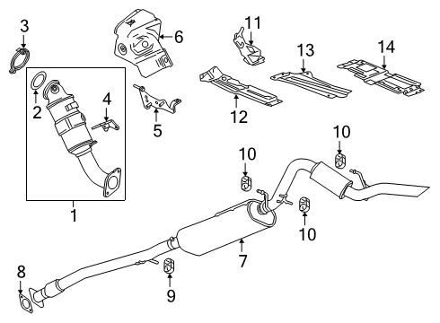 2021 GMC Sierra 1500 Exhaust Components Diagram 1 - Thumbnail