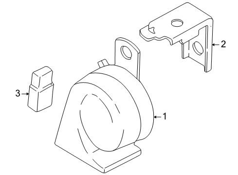 2000 Chevy Tracker Horn Asm,High Pitched (On Esn) Diagram for 30020889