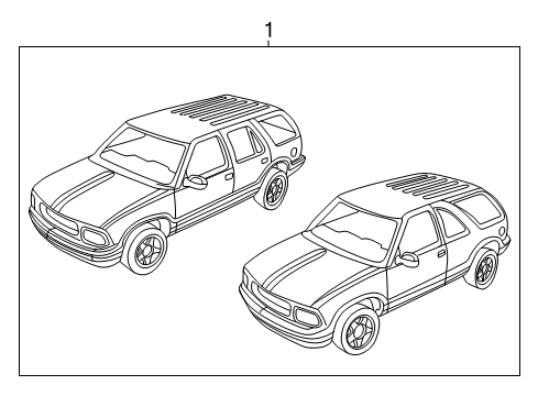 1999 GMC Jimmy Stripe, Front Bumper Fascia <Use 14A1 *Pewter Diagram for 15003817