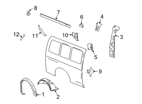 2006 Chevy Express 3500 Inner Structure - Side Panel Diagram 4 - Thumbnail