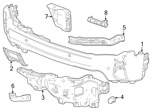 2024 GMC Sierra 3500 HD Bumper & Components - Front Diagram