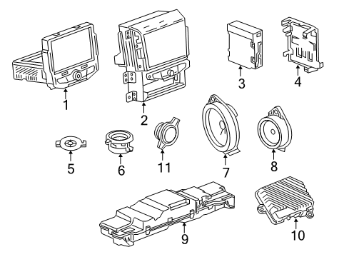 2019 Chevy Traverse Amplifier Assembly, Rdo Spkr Diagram for 84503667