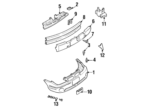 1999 Pontiac Grand Prix Plate Assembly, Front End Fascia Name *Bronze Diagram for 10405349