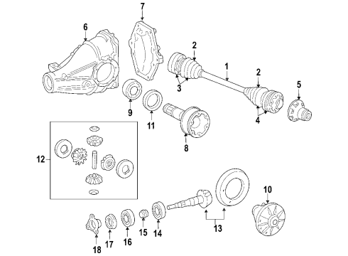 2004 Pontiac GTO Yoke,Propeller Shaft Front Slip Diagram for 92143597