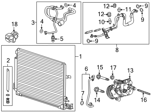 2020 Chevy Camaro Tube Assembly, A/C Condenser Diagram for 23320792