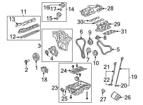 2009 Saturn Outlook Engine Parts & Mounts, Timing, Lubrication System Diagram 1 - Thumbnail