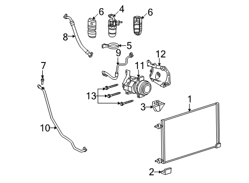 2005 Hummer H2 A/C Condenser, Compressor & Lines Diagram