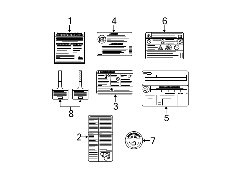 2009 Chevy Colorado Label,A/C Refrigerant Warning Diagram for 25813279