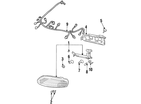 1996 Chevy Lumina Bracket Assembly, Headlamp Mounting Panel Diagram for 10194111