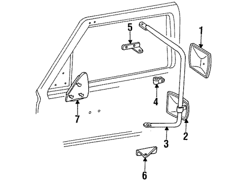 1990 GMC R3500 Outside Mirrors Diagram 4 - Thumbnail