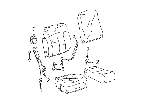 2003 Chevy Silverado 1500 Rear Seat Belt Kit Center (Latch Side) *Pewter Diagram for 12477802