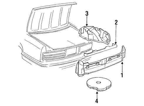 1996 Buick Regal Panel Assembly, Rear Compartment Spare Wheel Stowage Cover Diagram for 10293350