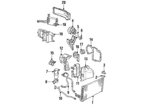 1991 Oldsmobile Bravada Air Conditioner & Heater Components Diagram