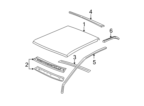 2005 GMC Sierra 1500 Roof & Components Diagram 1 - Thumbnail