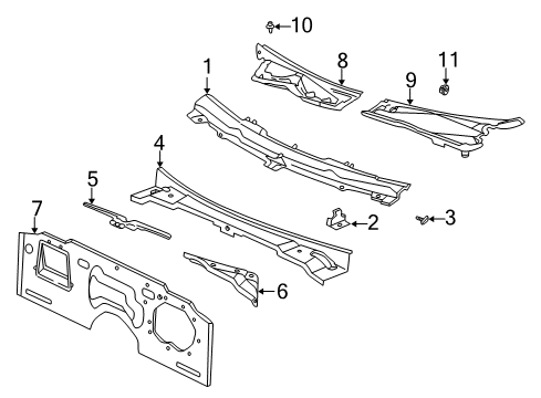 2006 Cadillac CTS Cowl Diagram