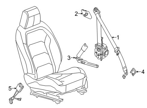 2022 Chevy Camaro Retractor Kit, F/Seat Belt *Red Diagram for 84496831