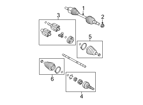 2009 GMC Acadia Axle Shaft & Joints - Front Diagram 1 - Thumbnail