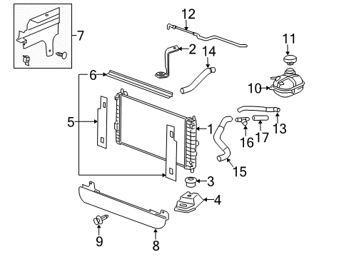 2009 Pontiac G5 Radiator & Components Diagram