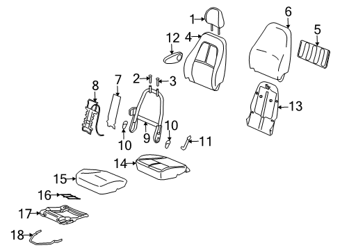 2007 Saturn Vue Front Seat Components Diagram 2 - Thumbnail