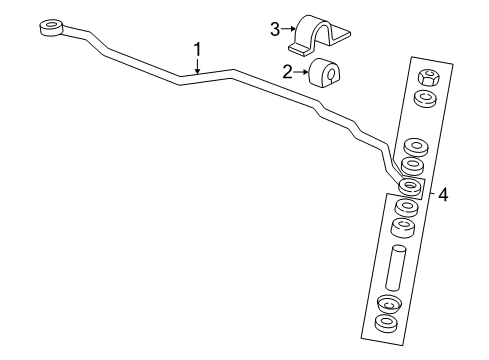 2003 Oldsmobile Alero Stabilizer Bar & Components - Front Diagram