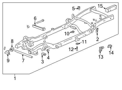 2002 Cadillac Escalade Frame & Components Diagram 1 - Thumbnail