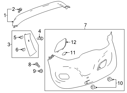 2019 Chevy Bolt EV Interior Trim - Lift Gate Diagram