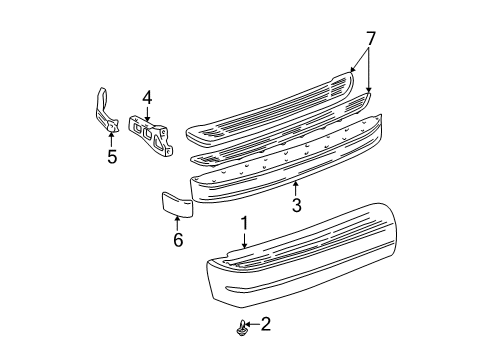 1995 GMC Safari Bracket, Rear Bumper Imp Bar Diagram for 15125303