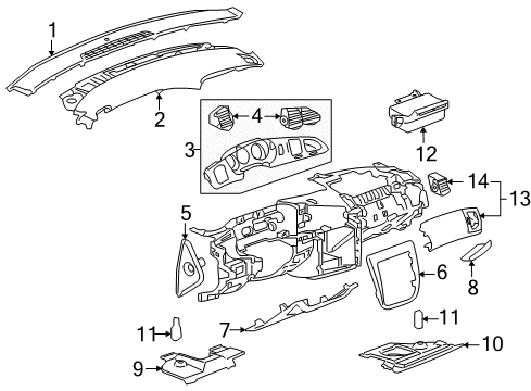 2007 Chevy Monte Carlo Plate Assembly, Instrument Panel Cluster Trim *Ebony,Brushe Diagram for 15896305