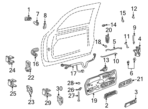 2000 GMC C3500 Lock & Hardware Diagram