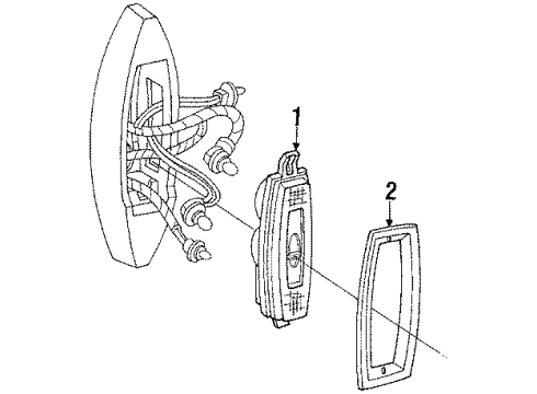 1991 Cadillac Brougham Lamp Assembly, Rear Diagram for 5975483