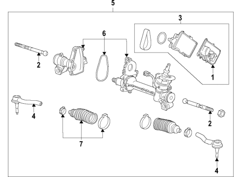 2022 Cadillac XT6 Steering Column & Wheel, Steering Gear & Linkage Diagram 3 - Thumbnail