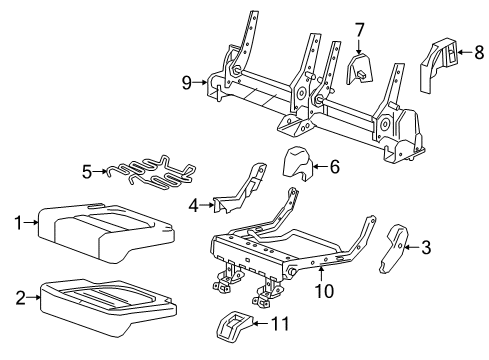 2018 GMC Acadia Cover, 3Rd Row Seat Back Hinge Finish *Light Ash Grr Diagram for 23411783