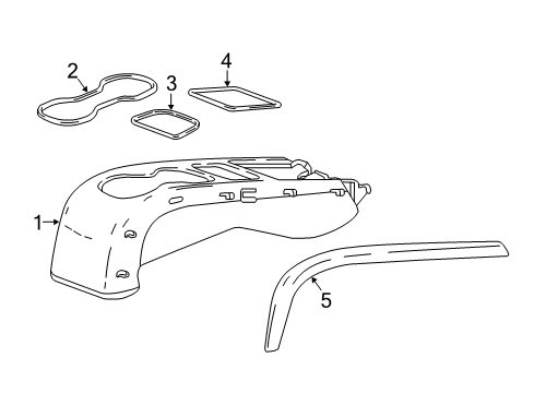 2018 Buick Cascada Console Assembly, Rear Floor Lower *Black Diagram for 39027005