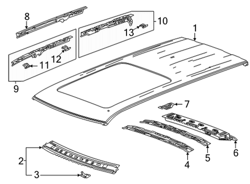 2021 GMC Yukon Roof & Components Diagram 1 - Thumbnail